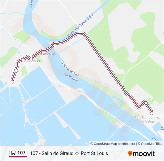 107 Bus Line Map
