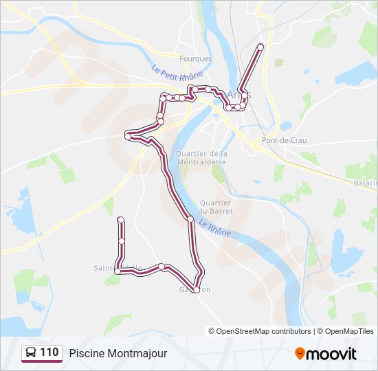 Plan de la ligne 110 de bus