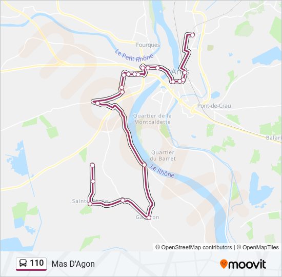 Plan de la ligne 110 de bus