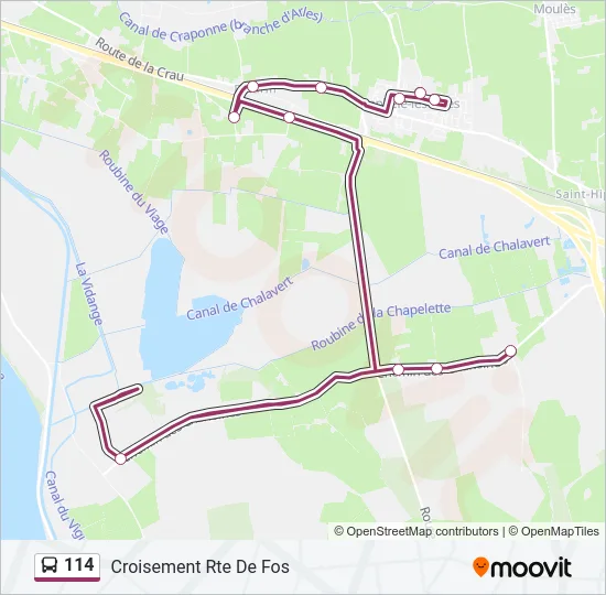 114 Bus Line Map