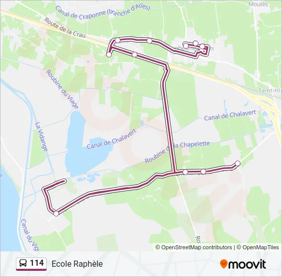 114 Bus Line Map