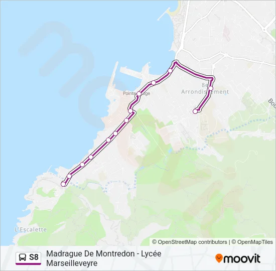 S8 Bus Line Map
