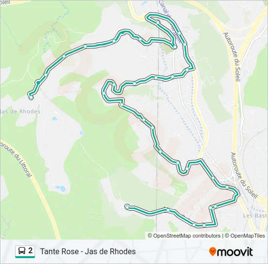 2 Bus Line Map