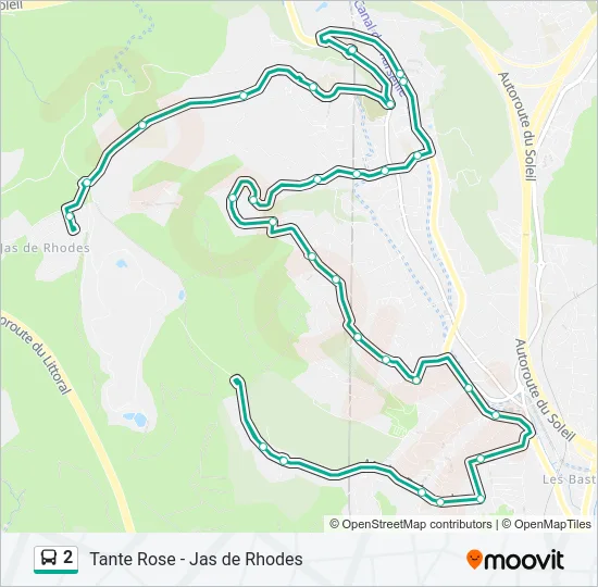 2 Bus Line Map
