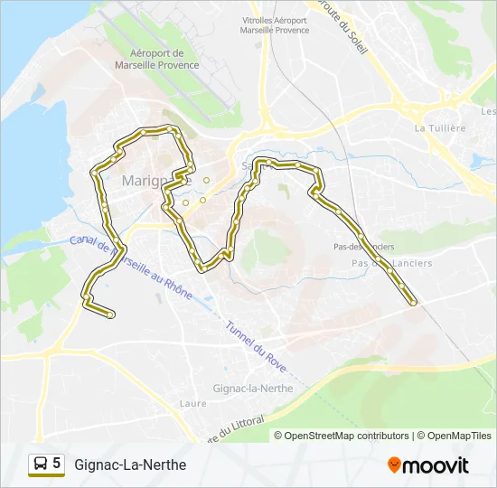 5 Bus Line Map