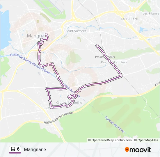 6 Bus Line Map