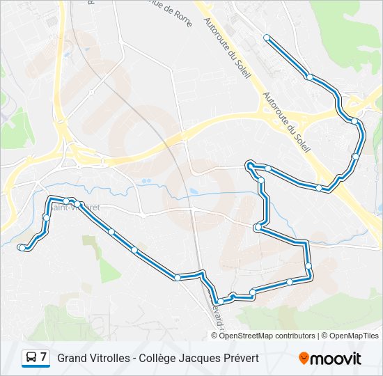 Plan de la ligne 7 de bus