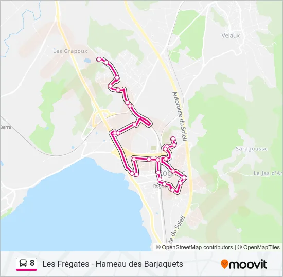8 Bus Line Map