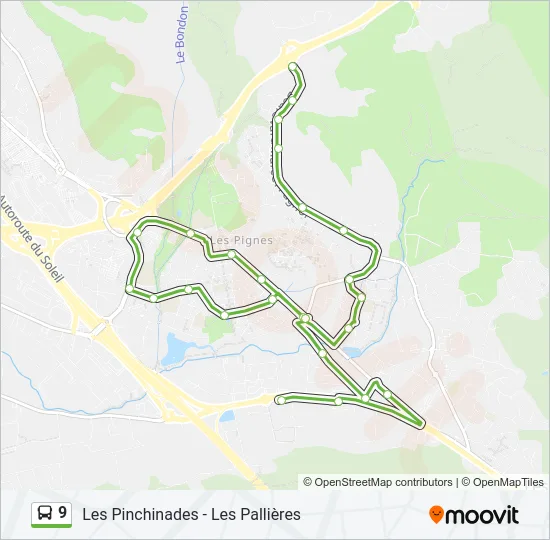 9 Bus Line Map