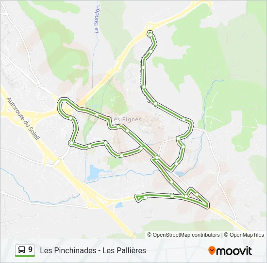 9 Bus Line Map