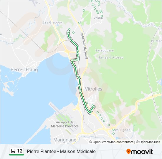 Plan de la ligne 12 de bus