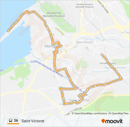 36 Bus Line Map