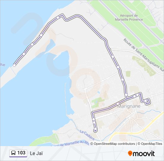 Plan de la ligne 103 de bus