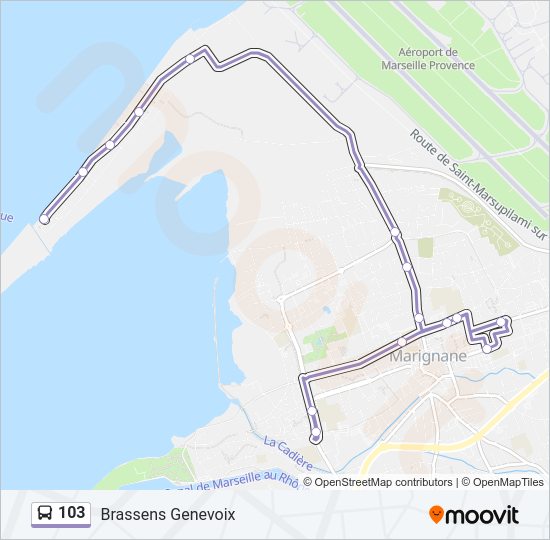 Plan de la ligne 103 de bus