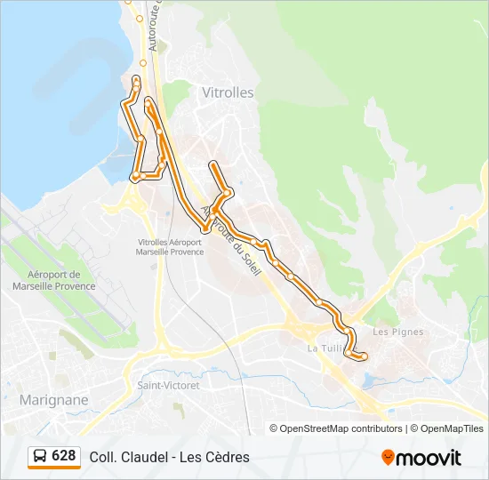 628 Bus Line Map