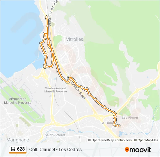 628 Bus Line Map