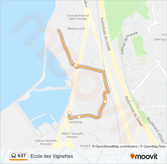 637 Bus Line Map