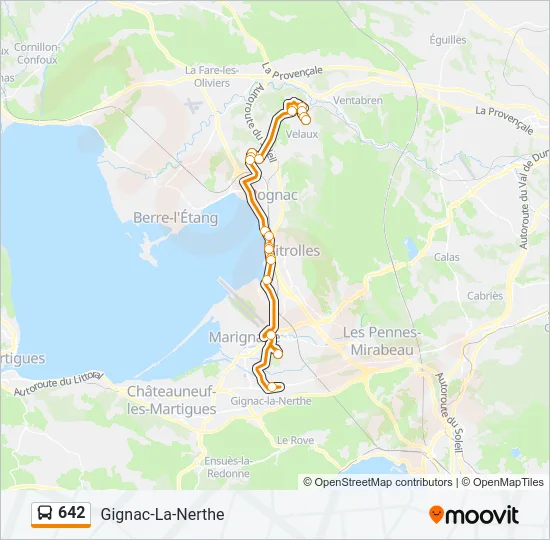 642 Bus Line Map