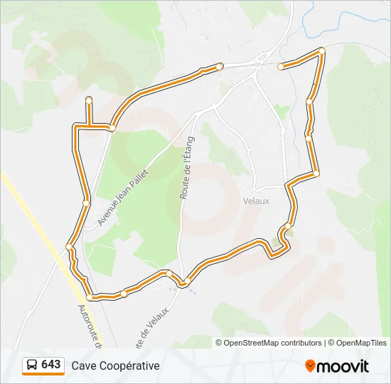 643 Bus Line Map