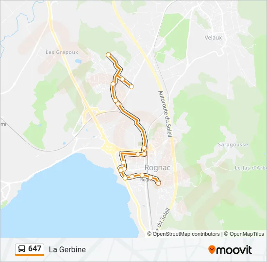 647 Bus Line Map