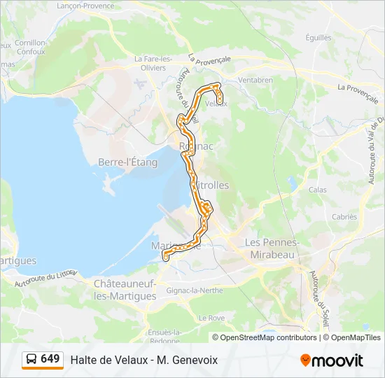 649 Bus Line Map