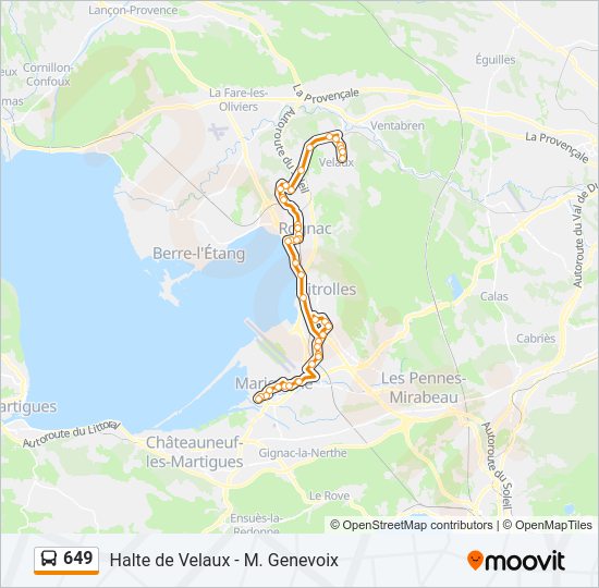 Plan de la ligne 649 de bus