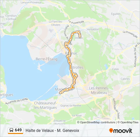 649 Bus Line Map