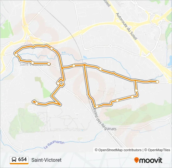 654 Bus Line Map