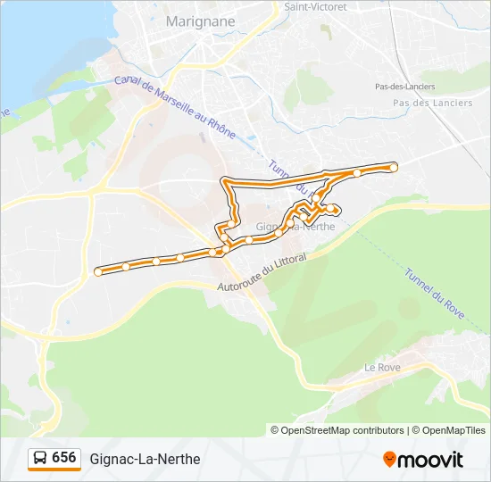 656 Bus Line Map