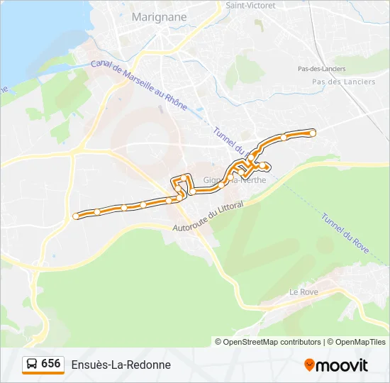 656 Bus Line Map