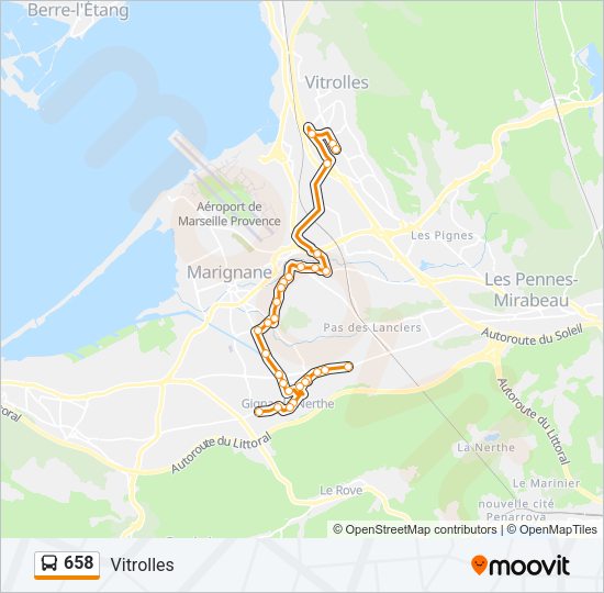 Plan de la ligne 658 de bus