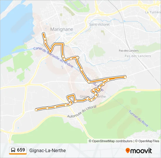 659 Bus Line Map