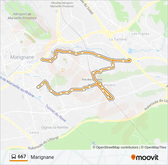 667 Bus Line Map