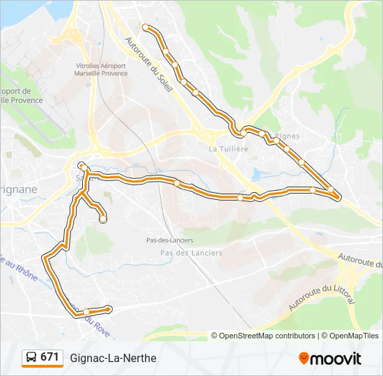 671 Bus Line Map