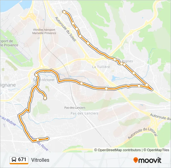 671 Bus Line Map