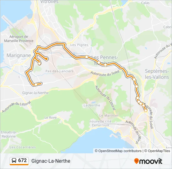 672 Bus Line Map