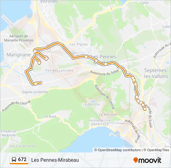 672 Bus Line Map