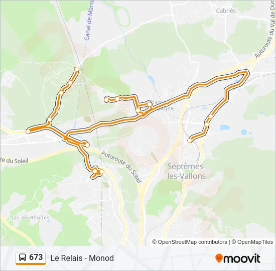 673 Bus Line Map