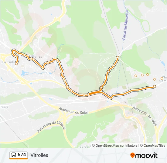 674 Bus Line Map