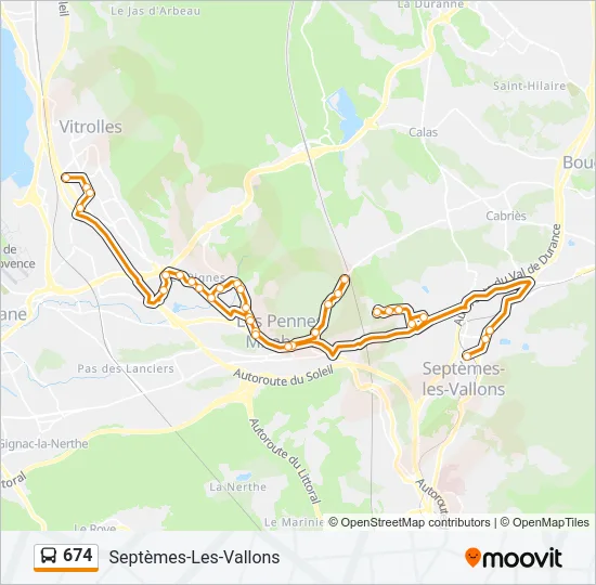 674 Bus Line Map