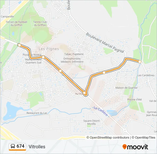 674 Bus Line Map