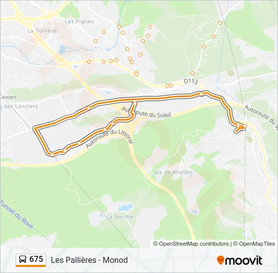 675 Bus Line Map