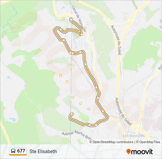 677 Bus Line Map