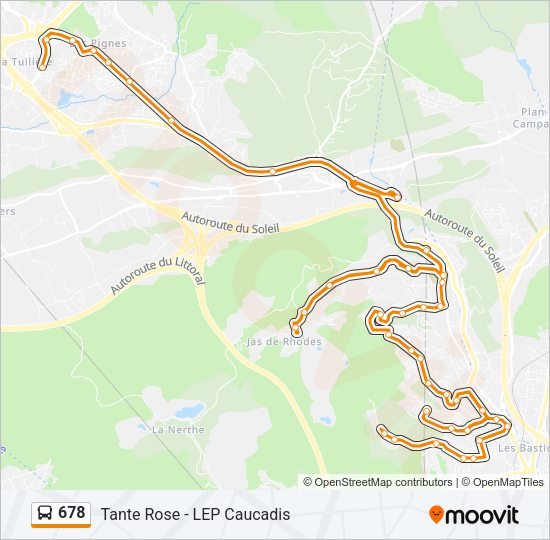 Plan de la ligne 678 de bus