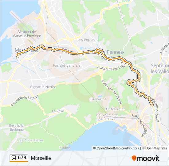 Plan de la ligne 679 de bus