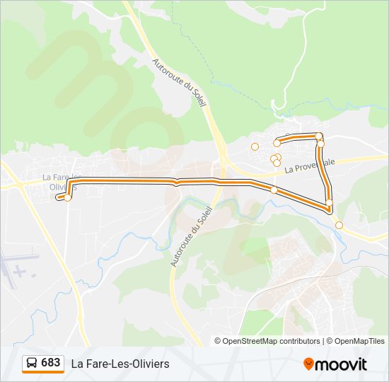 Plan de la ligne 683 de bus