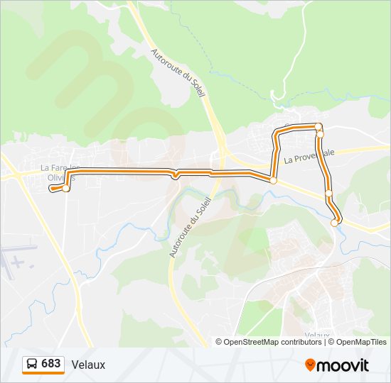 Plan de la ligne 683 de bus