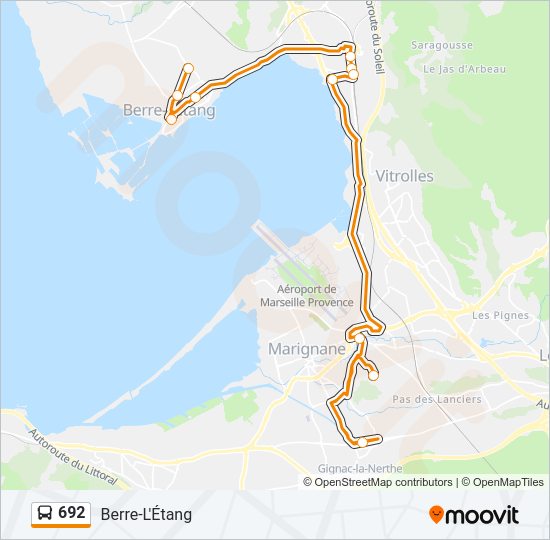 Plan de la ligne 692 de bus
