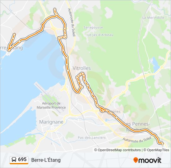 Plan de la ligne 695 de bus