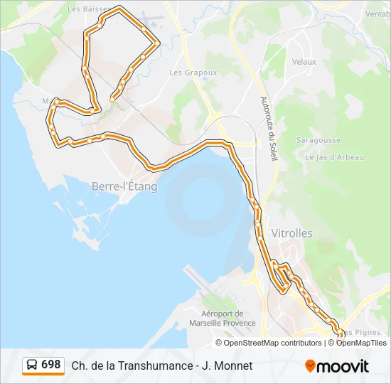 698 Bus Line Map